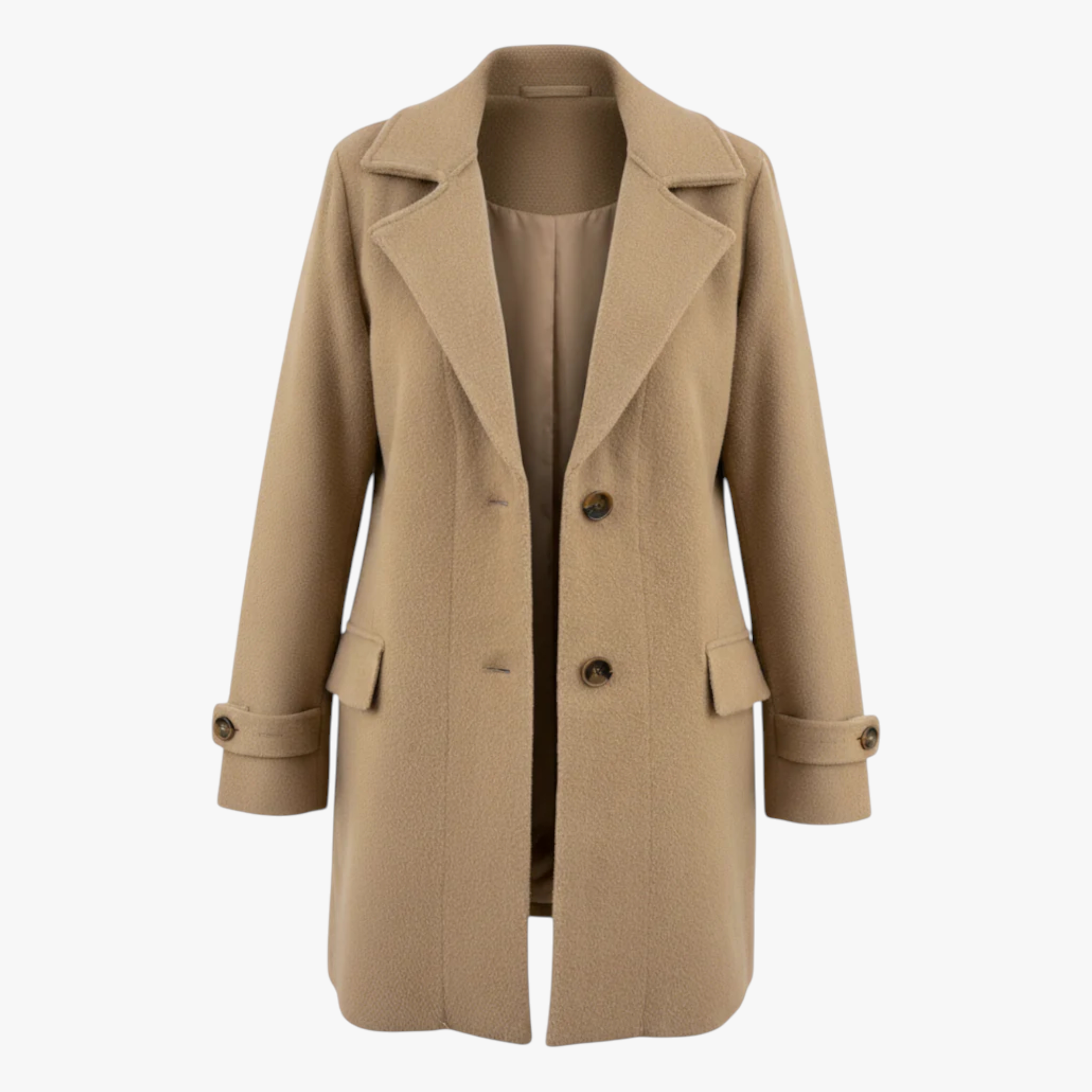 Aurevia - Elegant Lang Damejakke Khaki