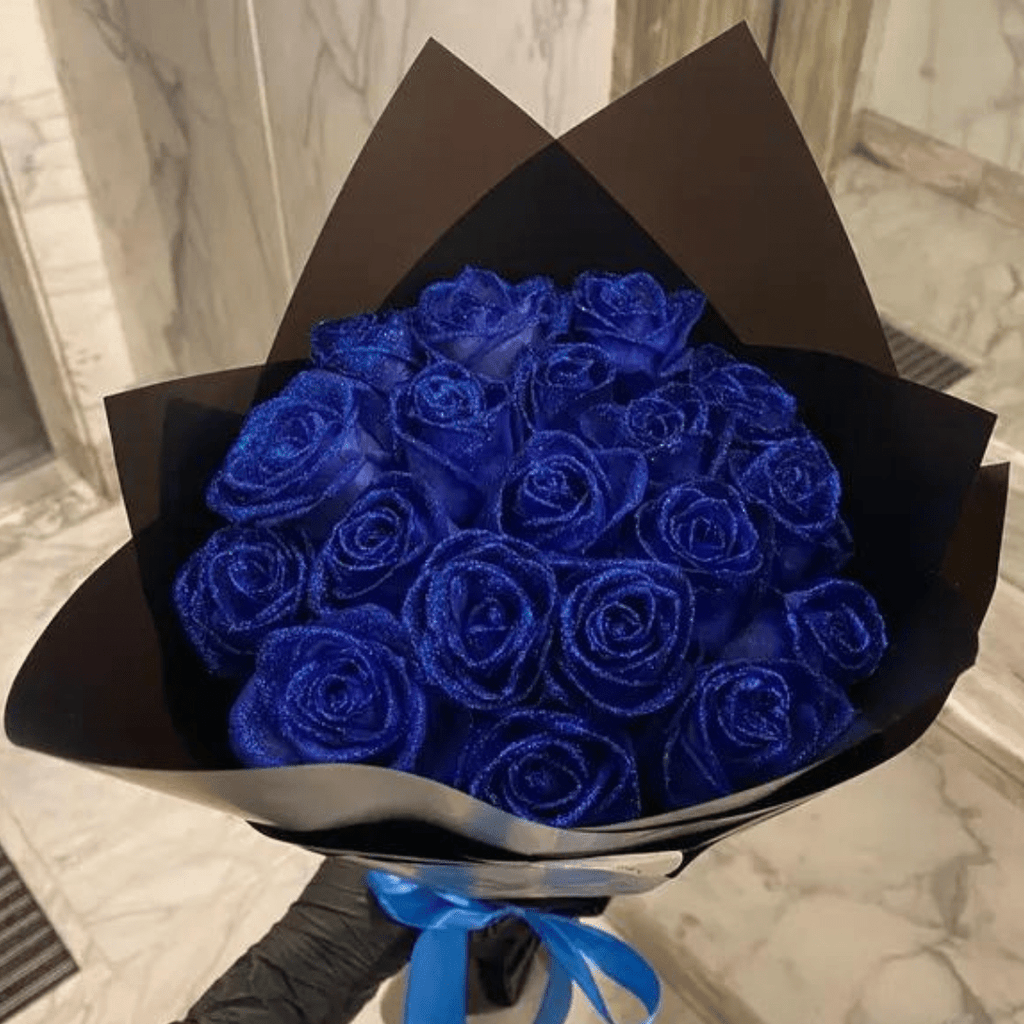 LumiRose Glimmerrose – Dekorativt Blomsterdesign Blå