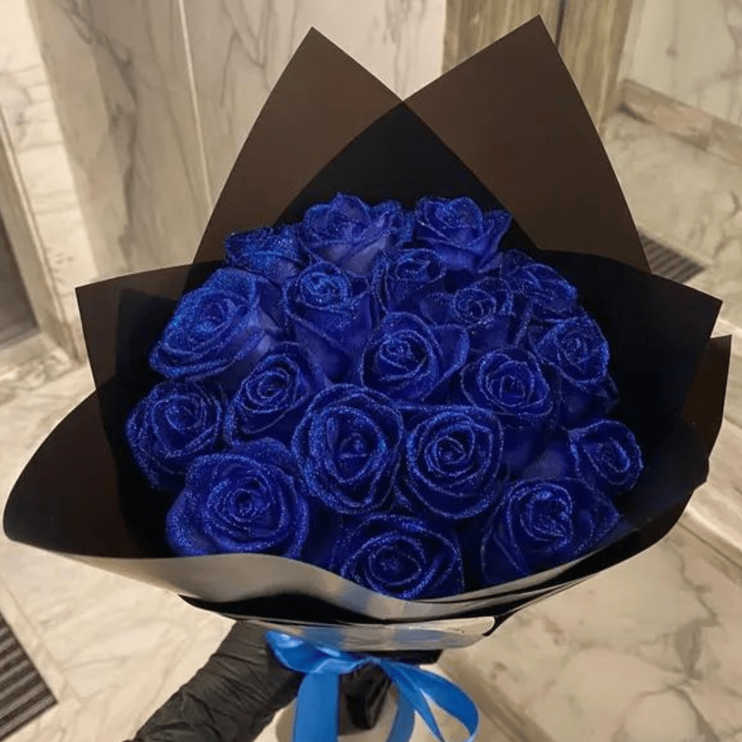LumiRose Glimmerrose – Dekorativt Blomsterdesign Blå