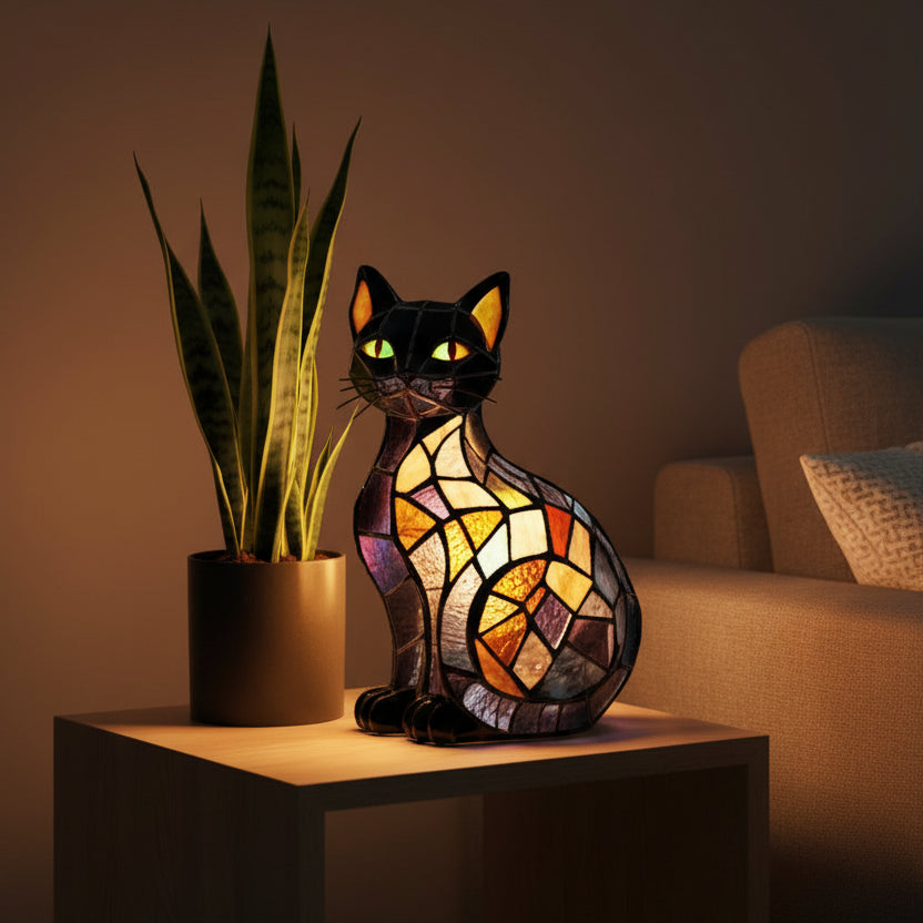 LumiCat LED-Natlampe – Dekorativt Kattedesign Stil B