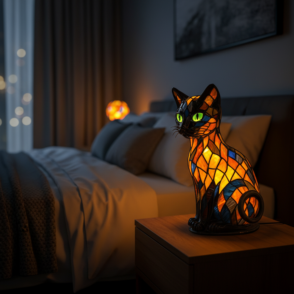 LumiCat LED-Natlampe – Dekorativt Kattedesign