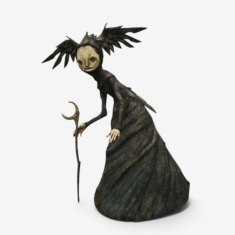 Malvora – Gothisk Halloween Heksefigur med Stok B
