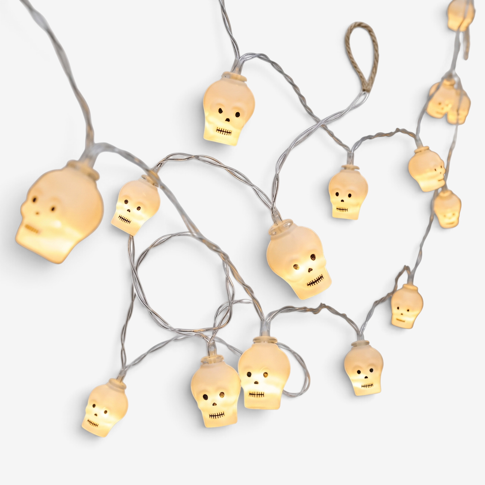 SpookyGlow – Halloween Lyskæde med 10 LED-Lys Kranie Skinne