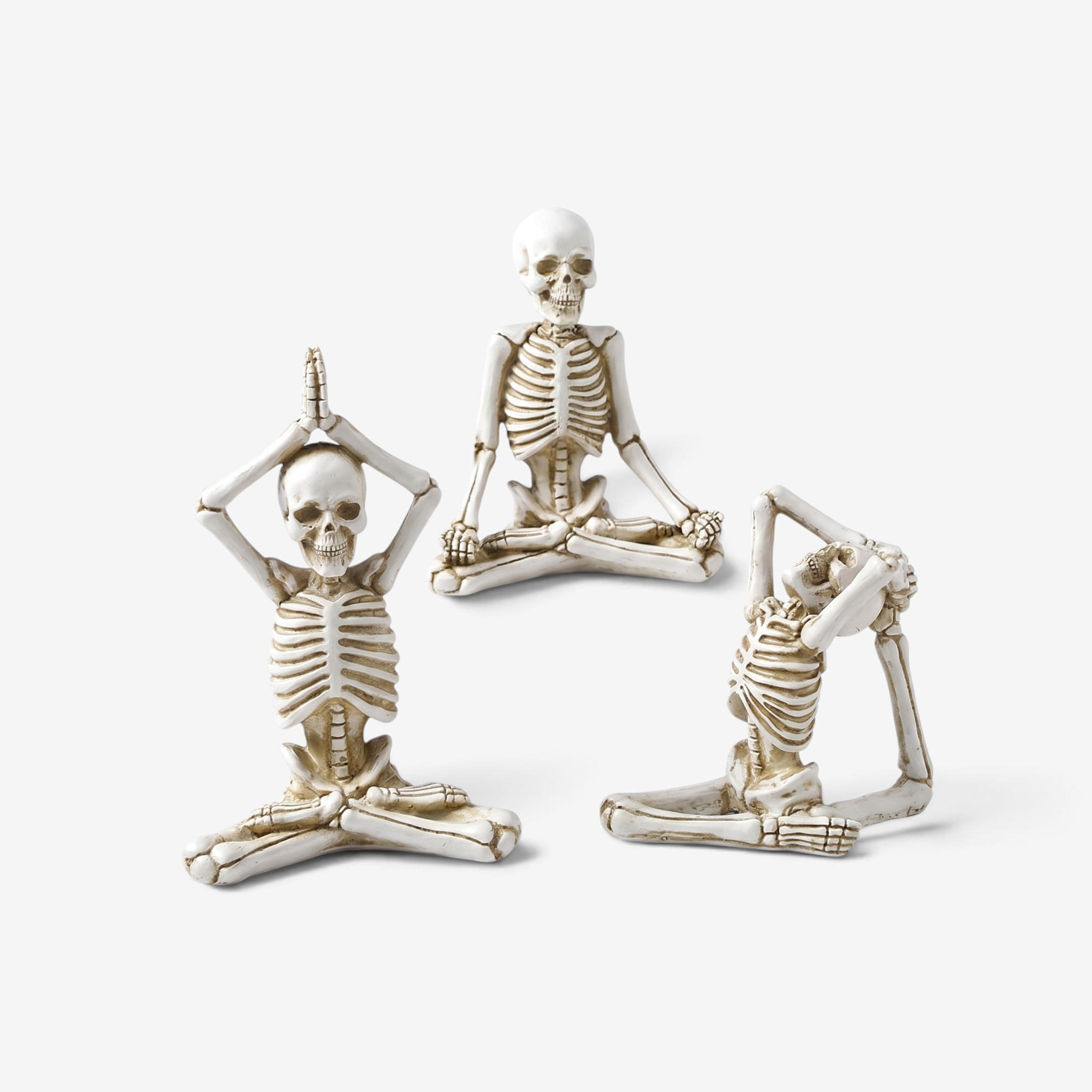 Skelton – Halloween Skeletfigur i Resin Sæt Hvid