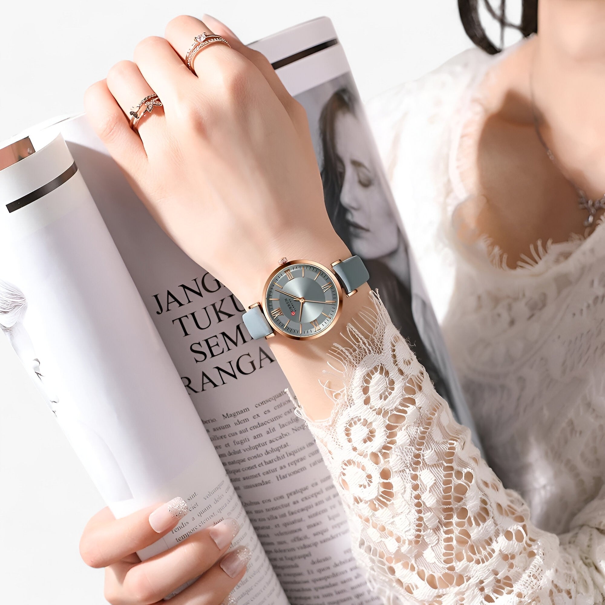 Seraphine - Elegant Dameur med Analog Quartz Urværk grøn
