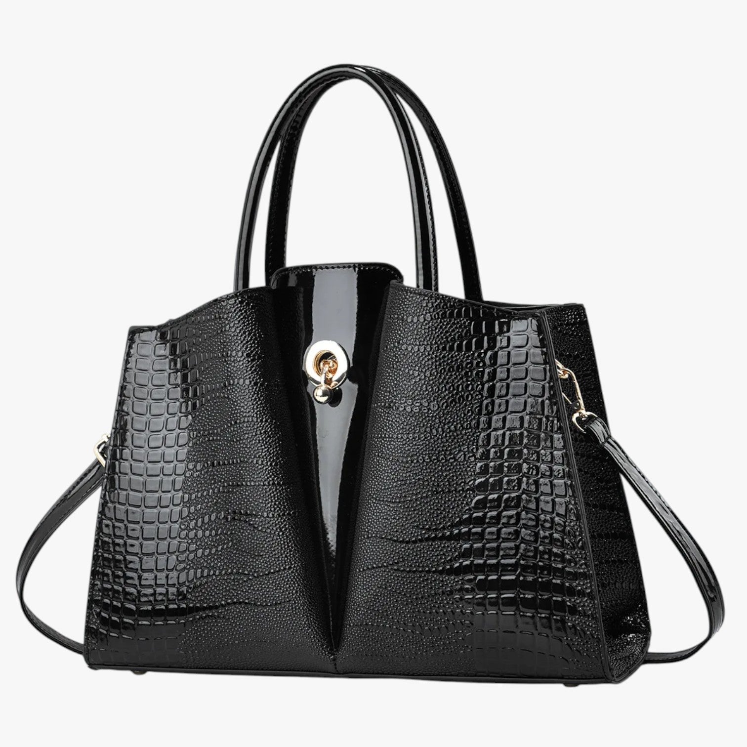 Genna | Rumfangsrig dames tote - tasje - Niche elegance til enhver lejlighed Sort