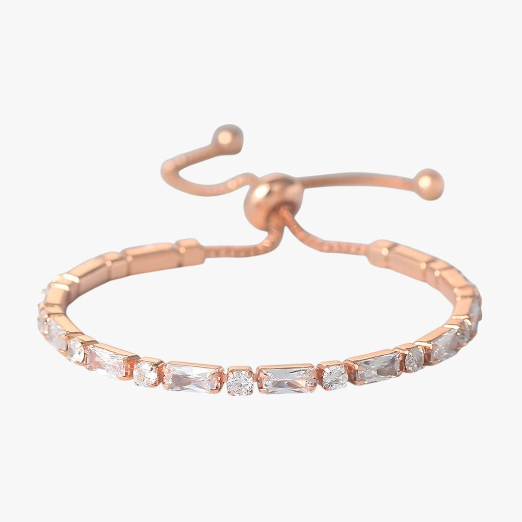 Geometrisk Armbånd med Zirkon - Rosaguldfarvet Rustfrit Stål