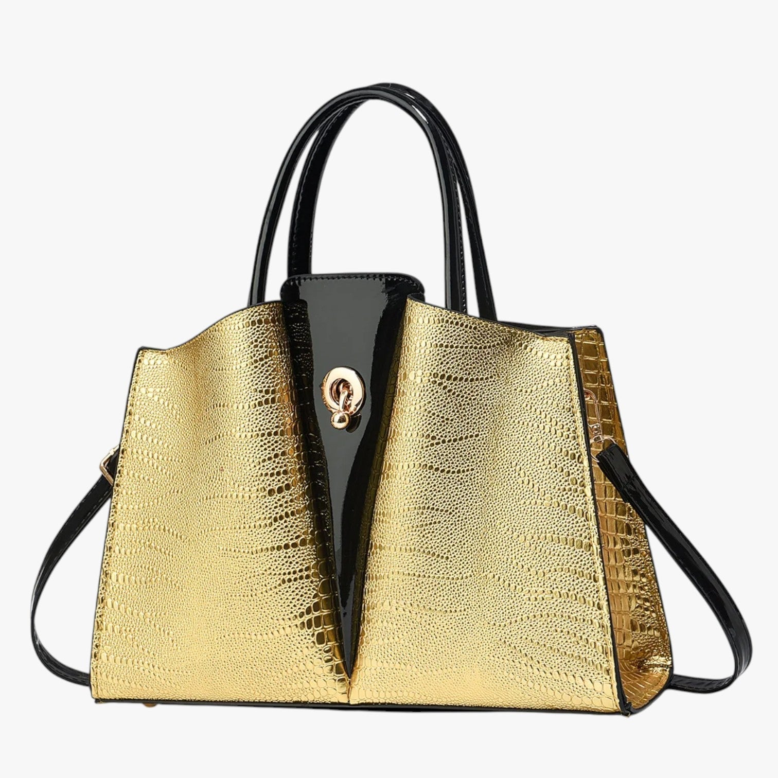 Genna | Rumfangsrig dames tote - tasje - Niche elegance til enhver lejlighed Guld