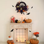 Noctiflora – Halloween Krans med Spindelvæv og Sorte Roser
