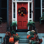 Noctiflora – Halloween Krans med Spindelvæv og Sorte Roser