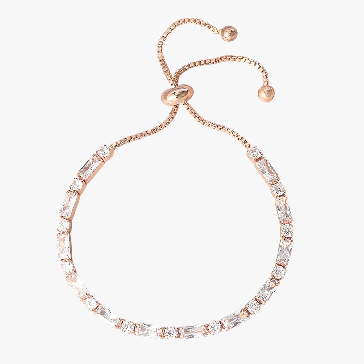 Geometrisk Armbånd med Zirkon - Rosaguldfarvet Rustfrit Stål