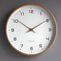 EleQuartz Uhr | Runde Wanduhr - Nordische Holz Wanduhr