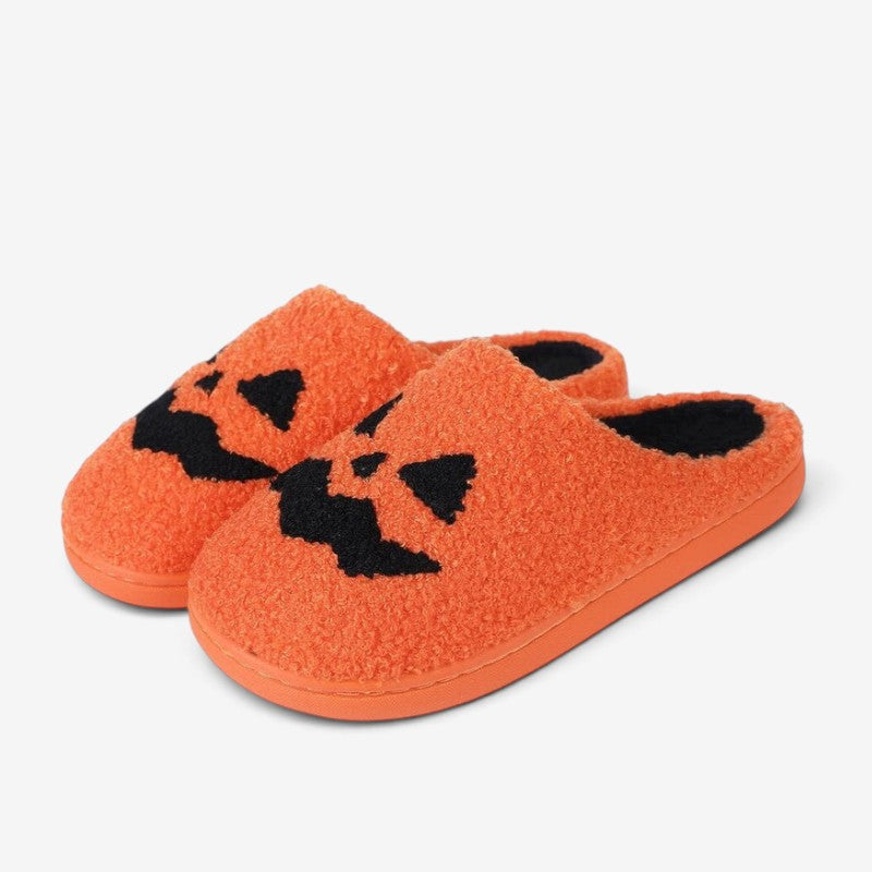 PumpkinPaws – Halloween Hjemmesko med Græskarmotiv Orange