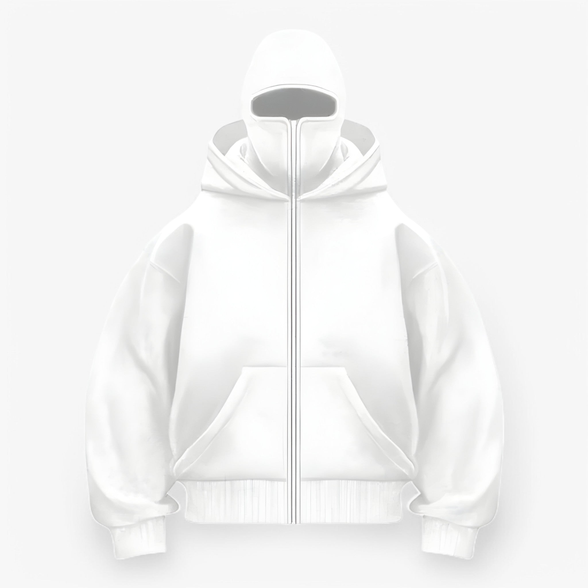 ArcticShield - Fleece Balaclava med Hel Lynlås Hvid