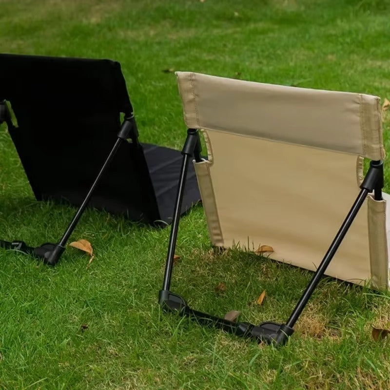 Foldbar Gulvstol med Ryglæn – Let Sæde til Camping, Strand og Udendørs Brug