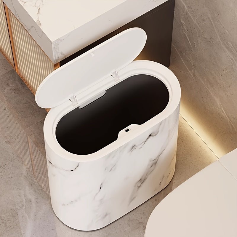 Marbelle - Oval Affaldsspand med Marmordesign