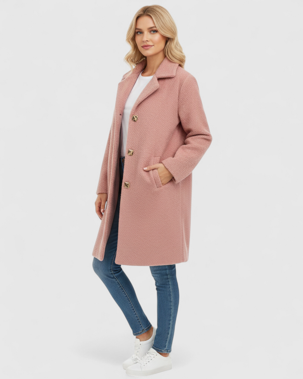 Aurélisse - Lang Elegant Damefrakke Blå