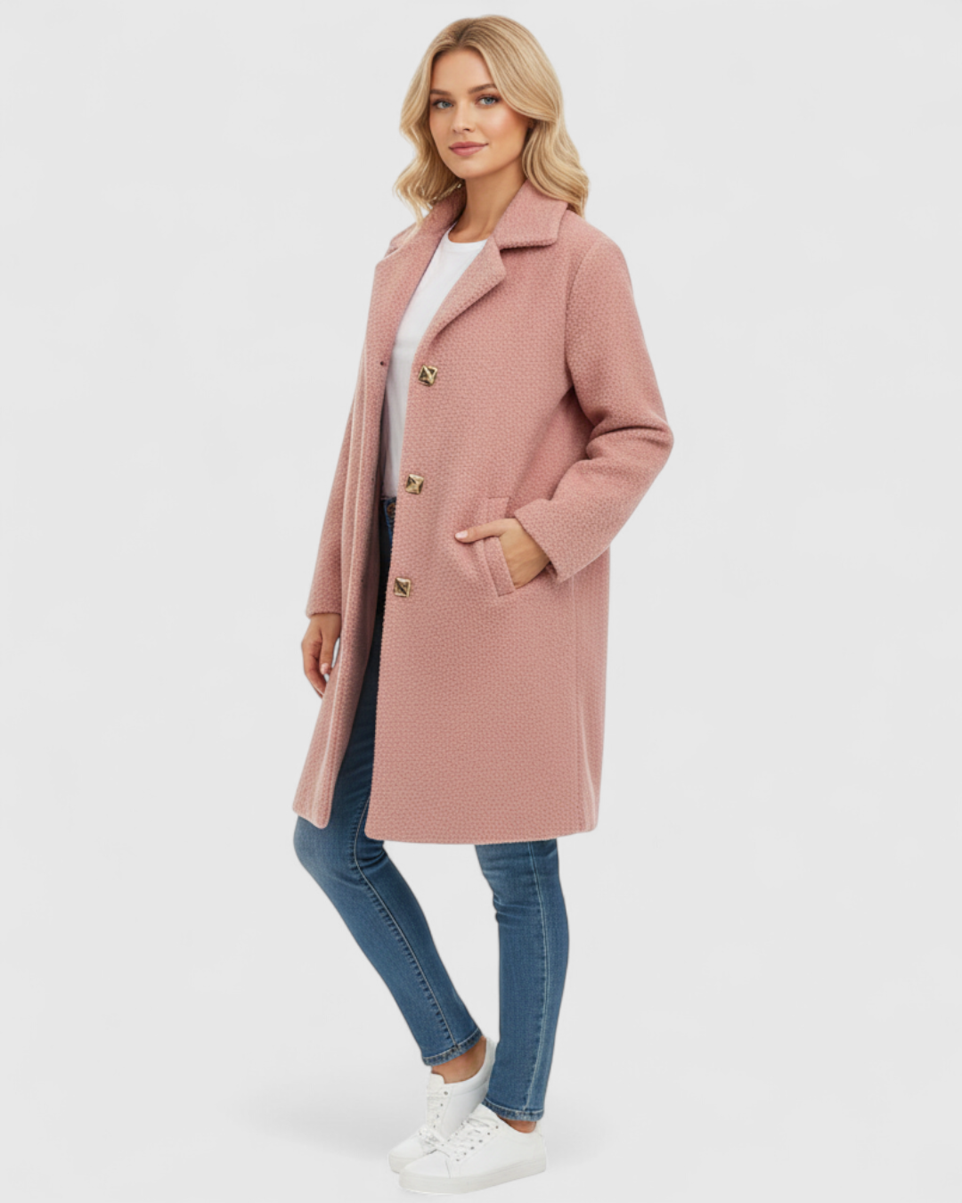 Aurélisse - Lang Elegant Damefrakke Blå