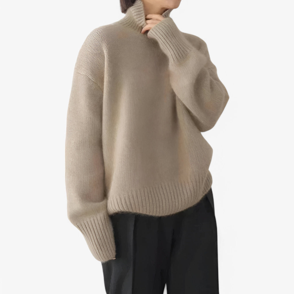 Éloria - Elegant Dame Striktrøje med Rund Hals