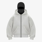 ArcticShield - Fleece Balaclava med Hel Lynlås Hvid Sort