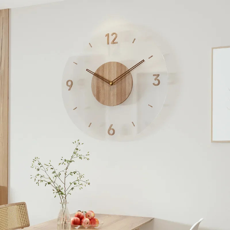 ModernStyleClock | Grote Houten Wandklok voor Woonkamers A - Zonder frame