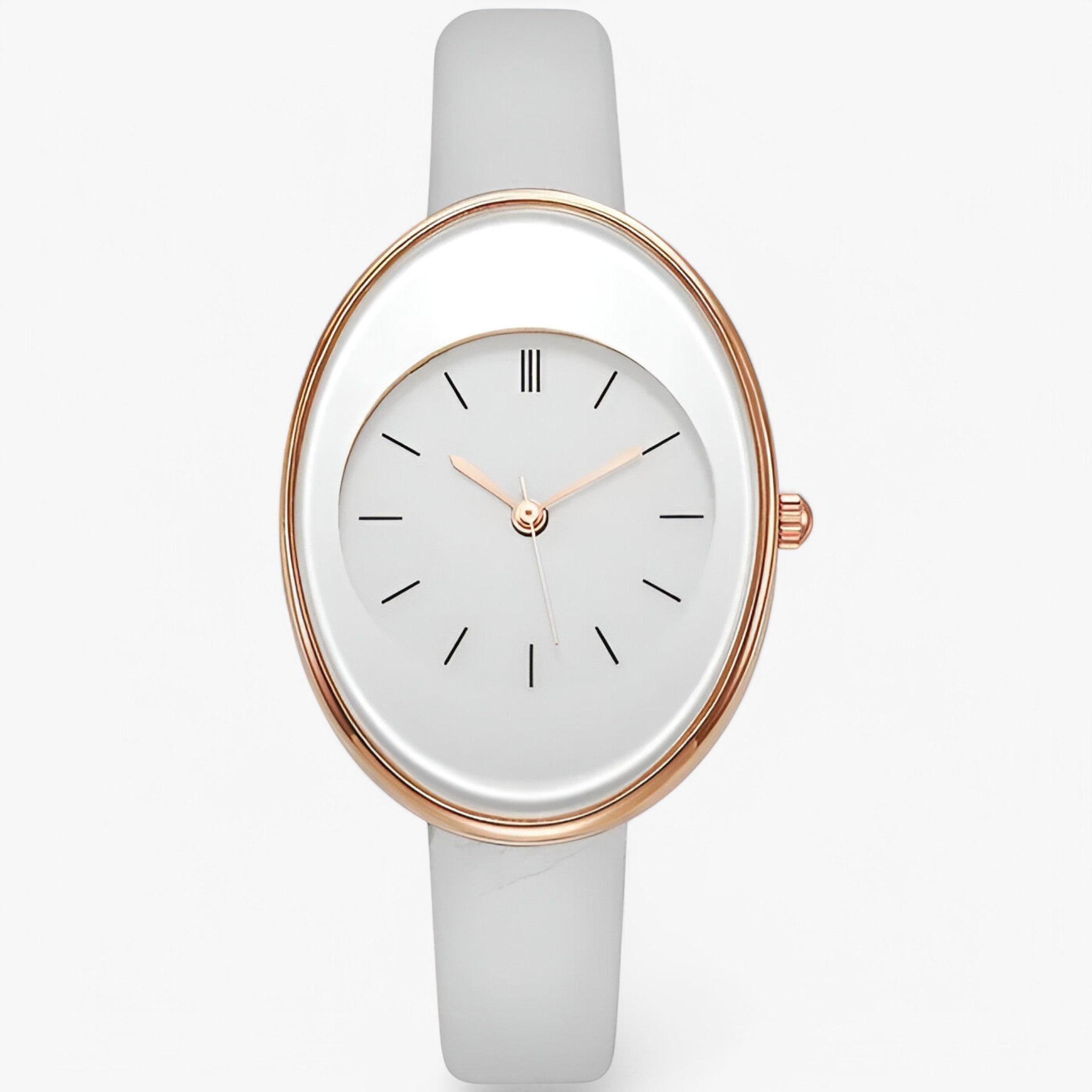 Elaria - Minimalistisk Dameur med Analog Quartz Urværk Hvid