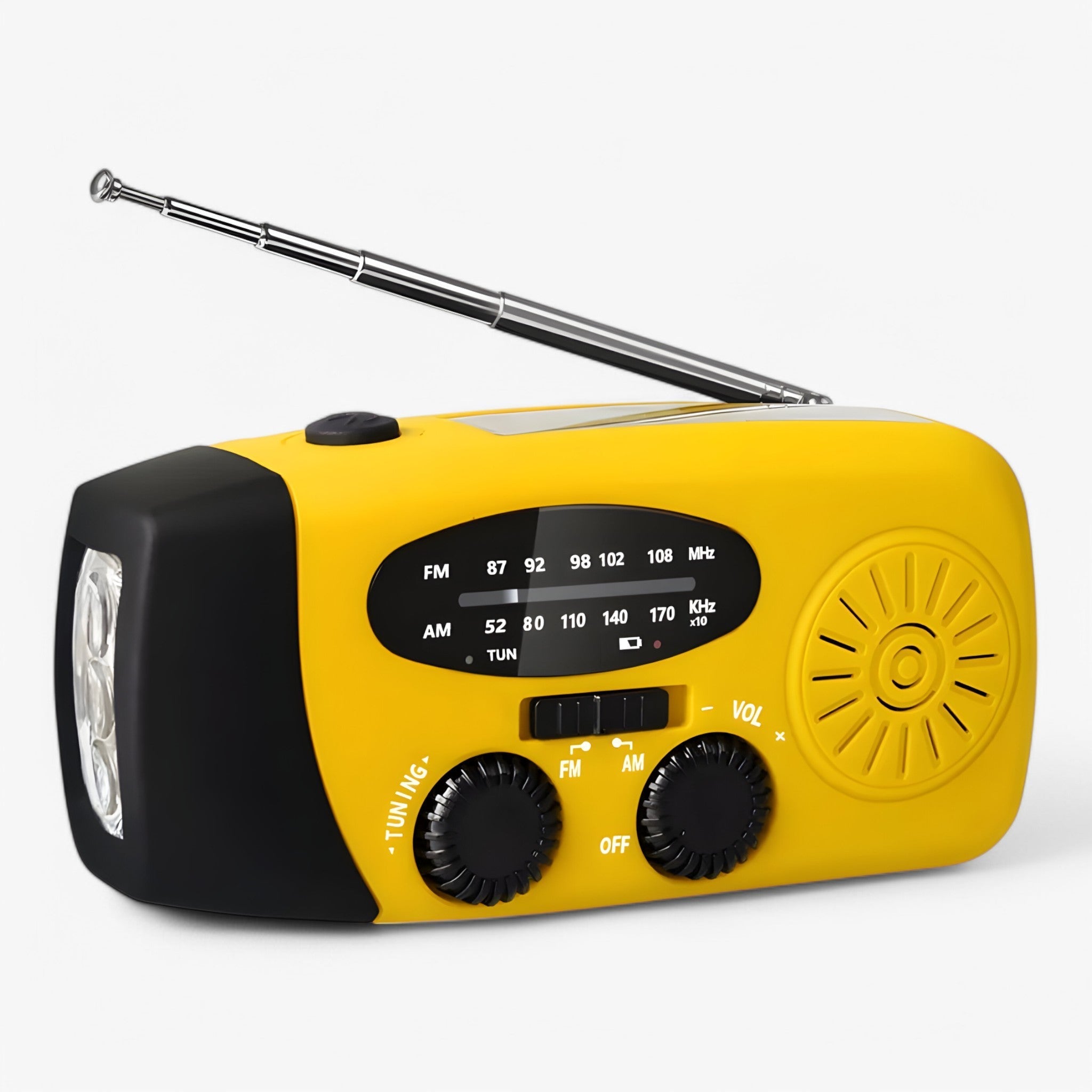 Jonas MultiBand Radio – Draagbare FM/AM/Weer Radio met Bluetooth Geel