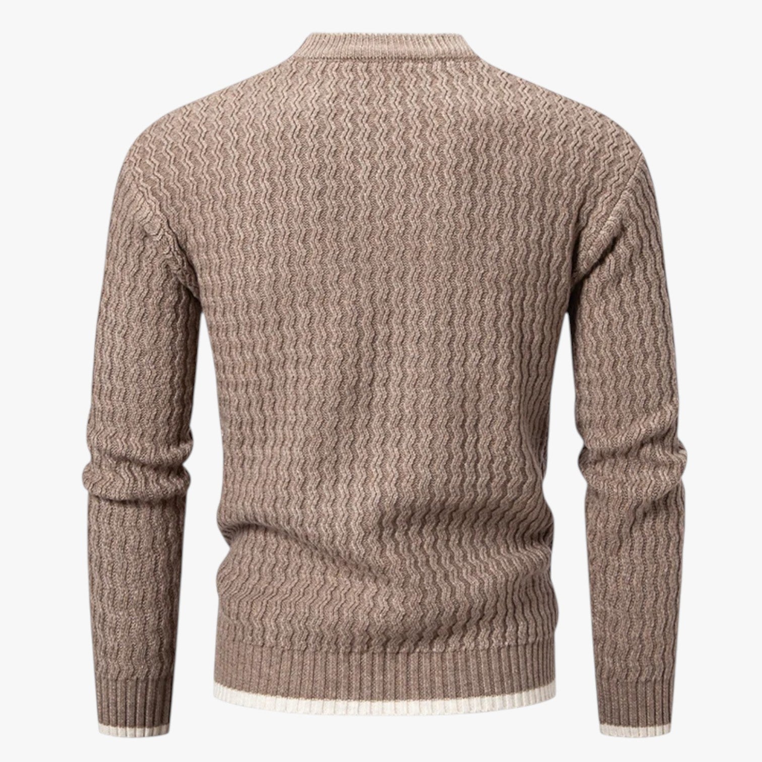 Velmoro - Slim Fit Herre Striktrøje Khaki