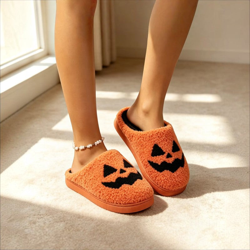 PumpkinPaws – Halloween Hjemmesko med Græskarmotiv