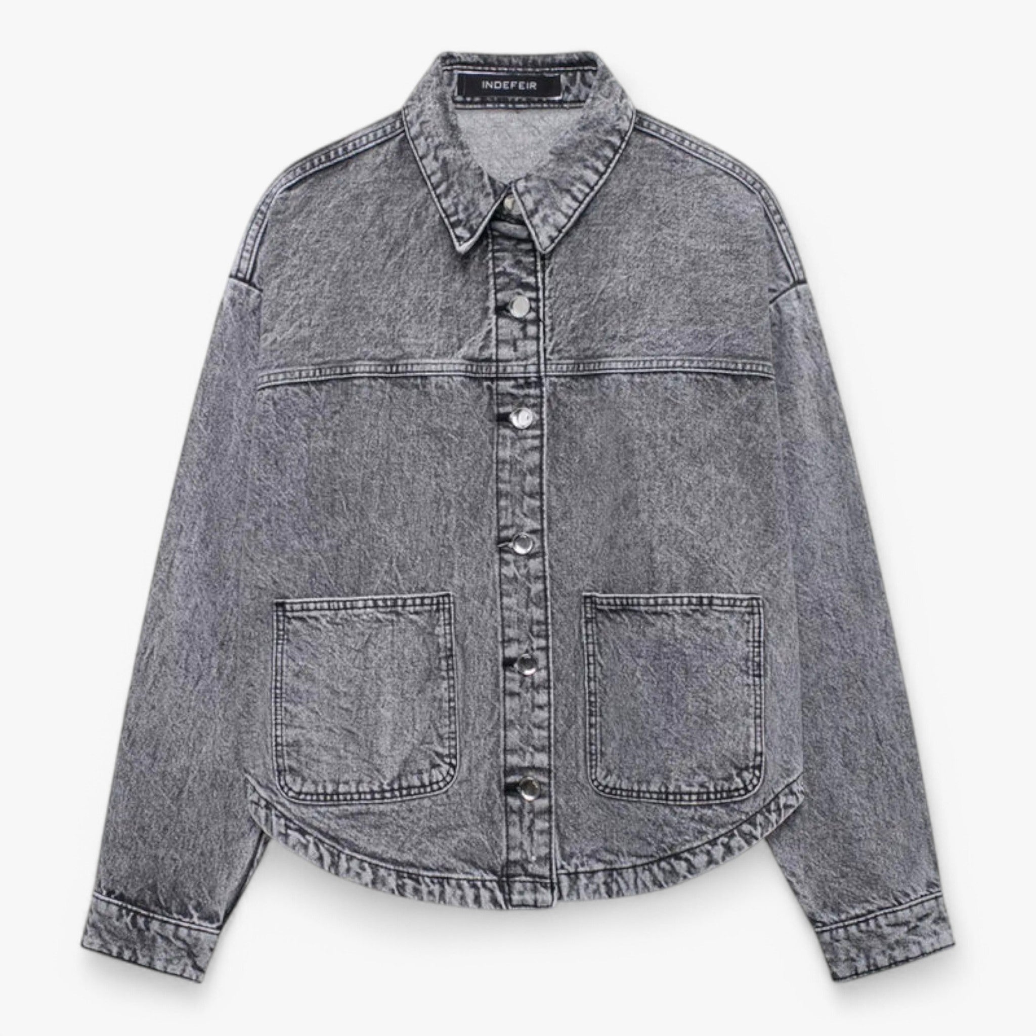 BlueLoom - Klassisk Denimjakke til Dame Grå