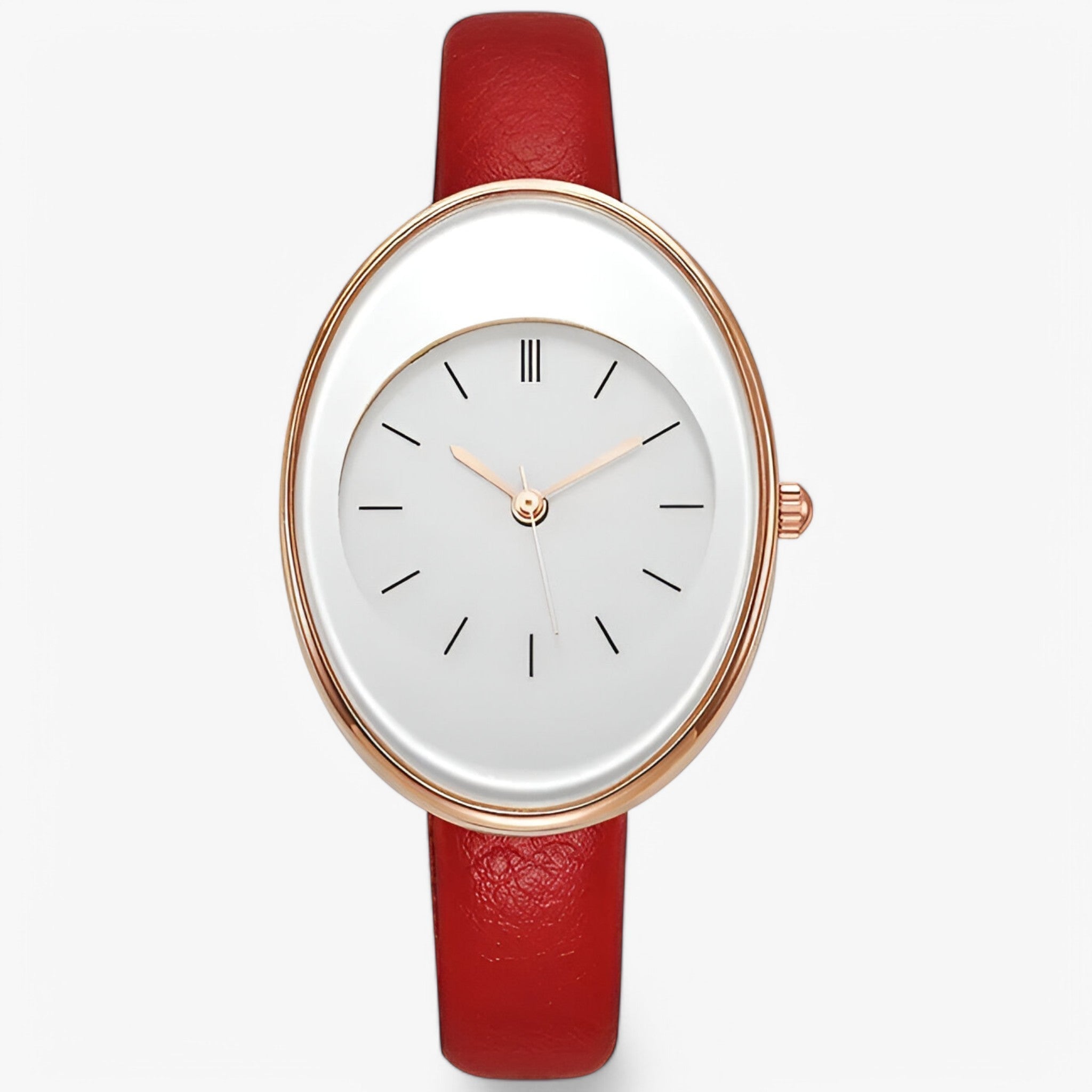Elaria - Minimalistisk Dameur med Analog Quartz Urværk Rød