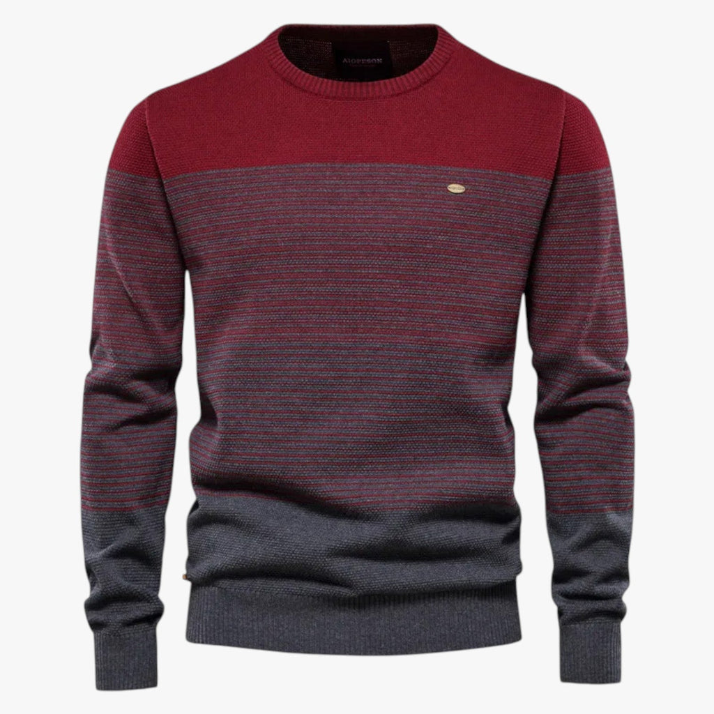 Stravero - Slim Fit Herre Striktrøje med Striber