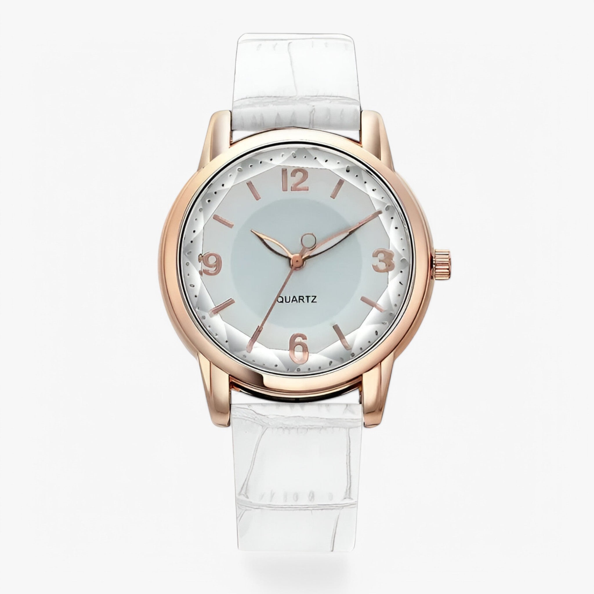 Lunessa - Elegant Quartz Dameur med Analog Urskive Hvid