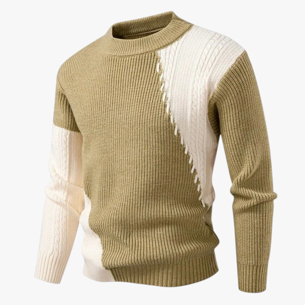 Arvid – Oversize Herre Striktrøje med Colour Block Design