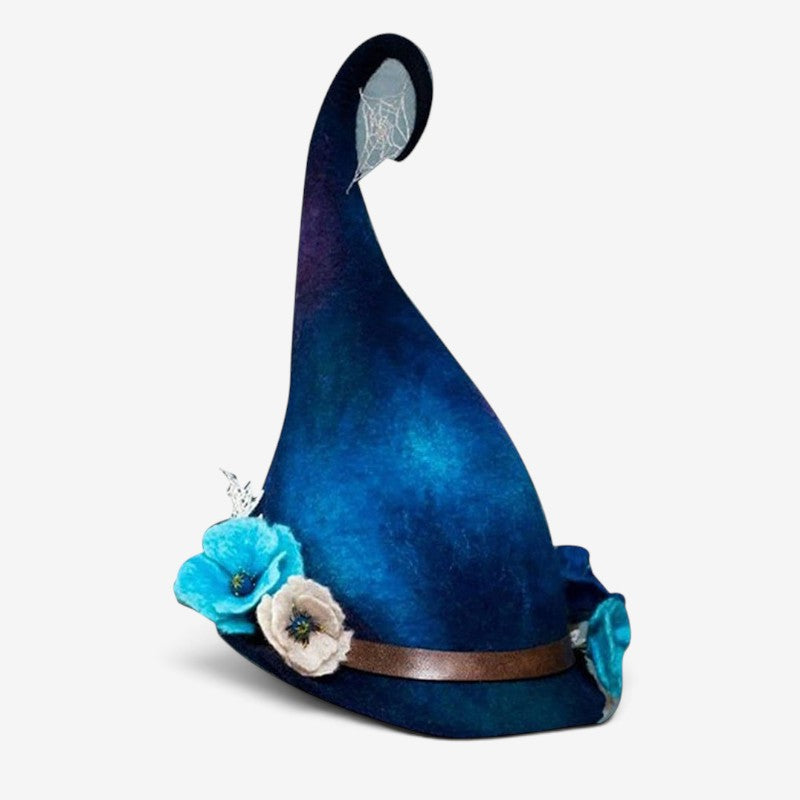 Florawitch – Heksehat med Blomsterdekorationer Blå