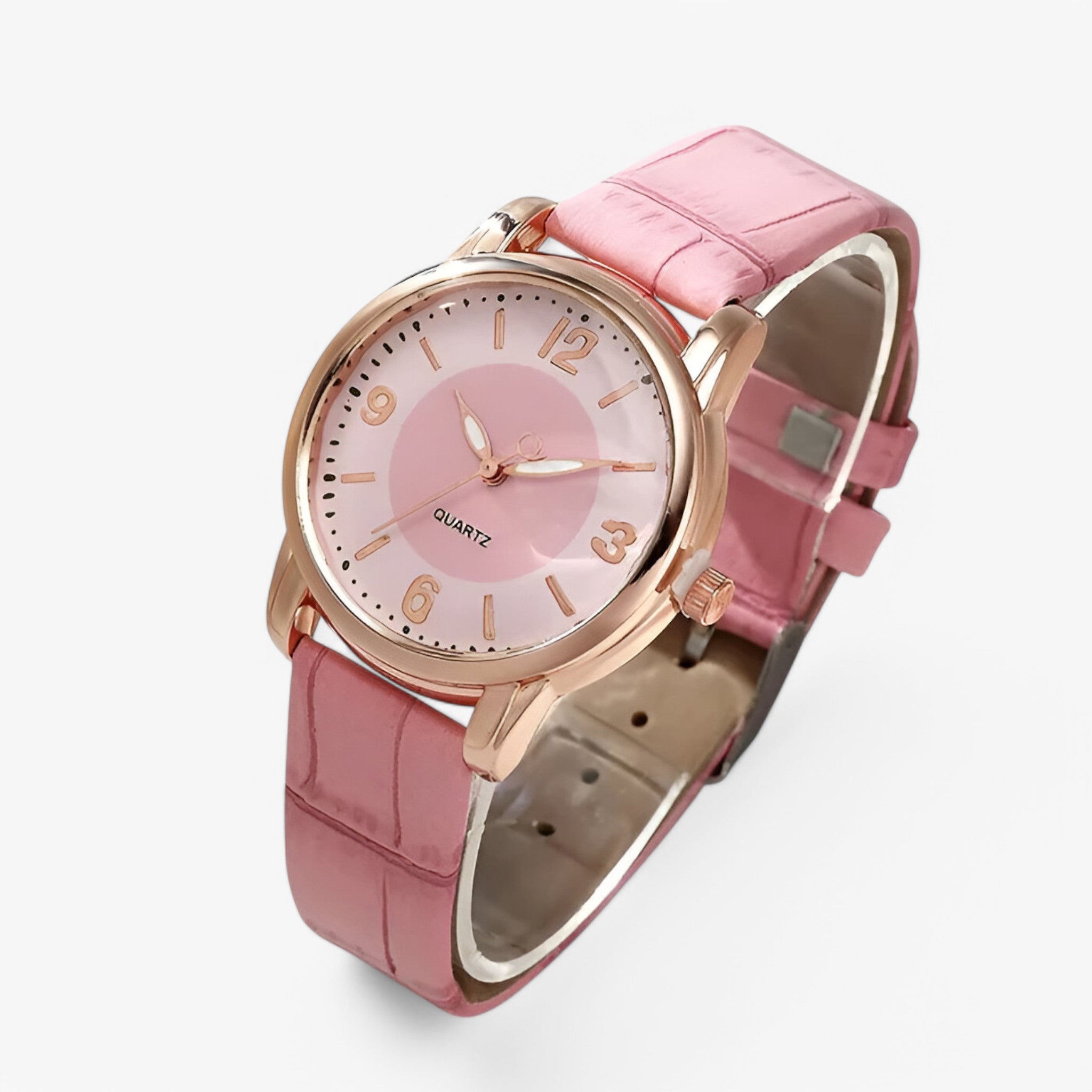 Lunessa - Elegant Quartz Dameur med Analog Urskive Lys lilla