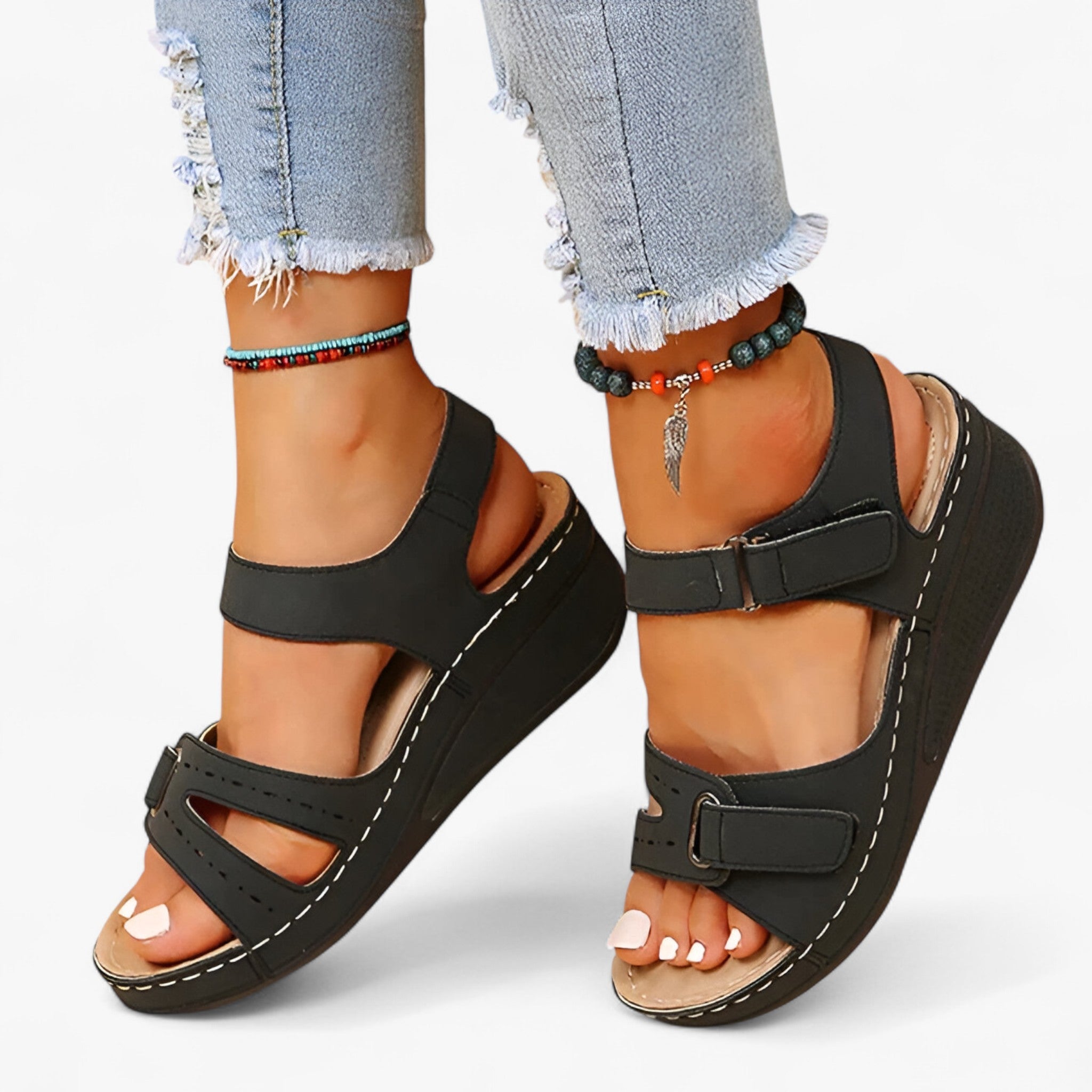 Solena - Dame Sandaler med Justerbare Remme