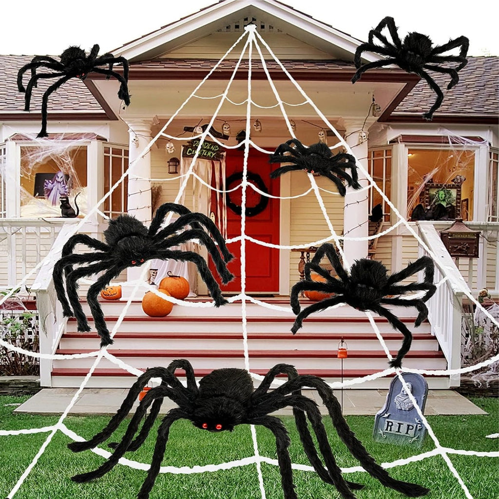 Arachnox – Halloween Edderkop Sæt med Spindelvæv