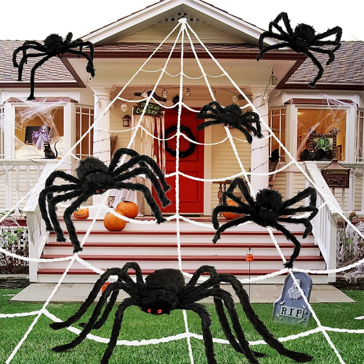Arachnox – Halloween Edderkop Sæt med Spindelvæv