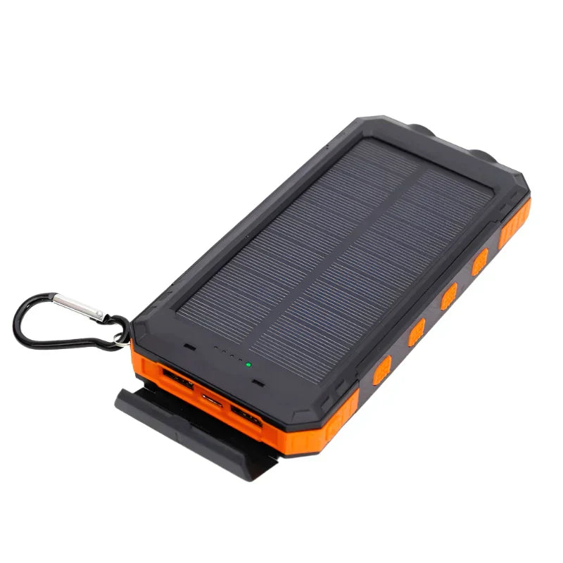 SolarVolt Powerbank – Med Solcellepanel og Lommelygte Orange