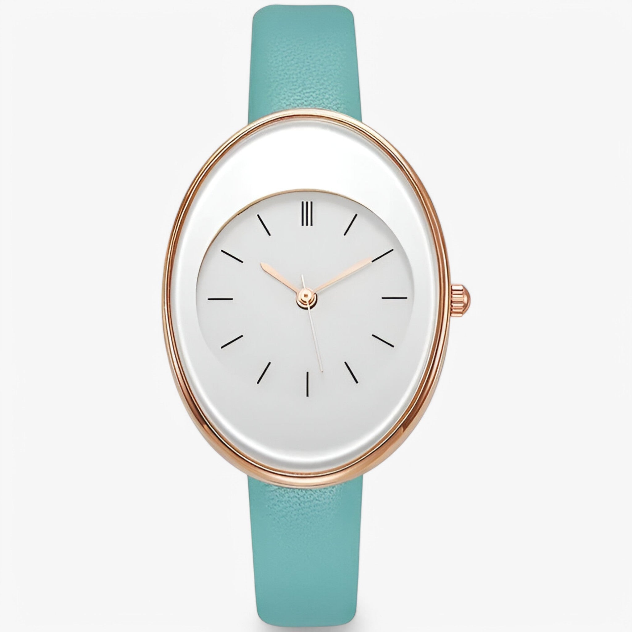 Elaria - Minimalistisk Dameur med Analog Quartz Urværk Blå-grøn