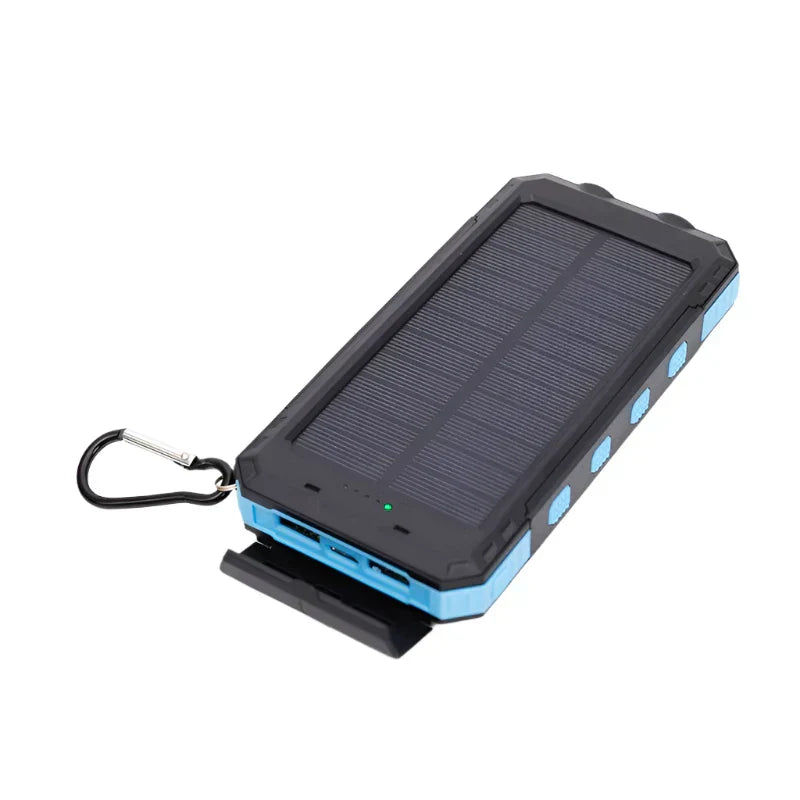 SolarVolt Powerbank – Med Solcellepanel og Lommelygte Blå