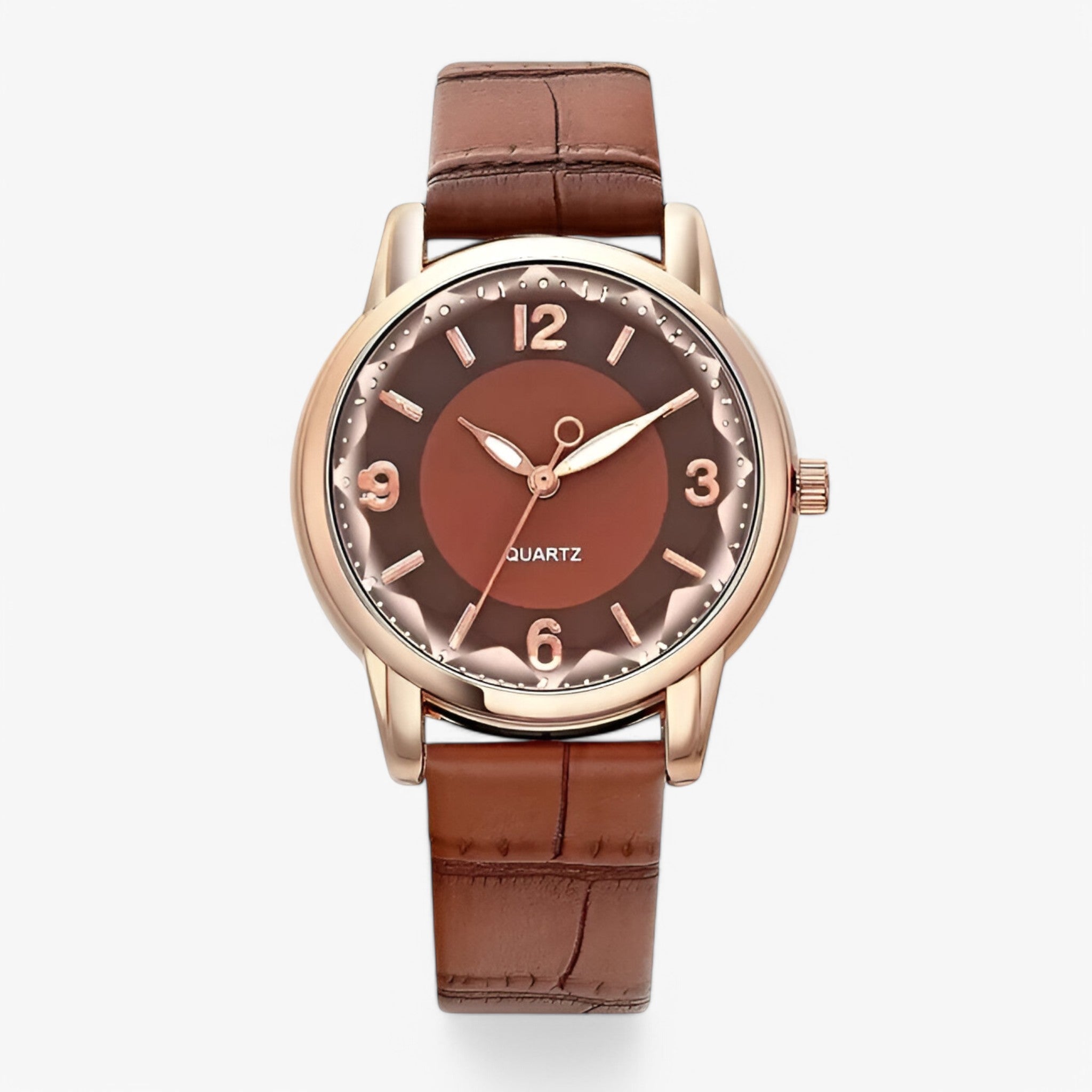Lunessa - Elegant Quartz Dameur med Analog Urskive Brun