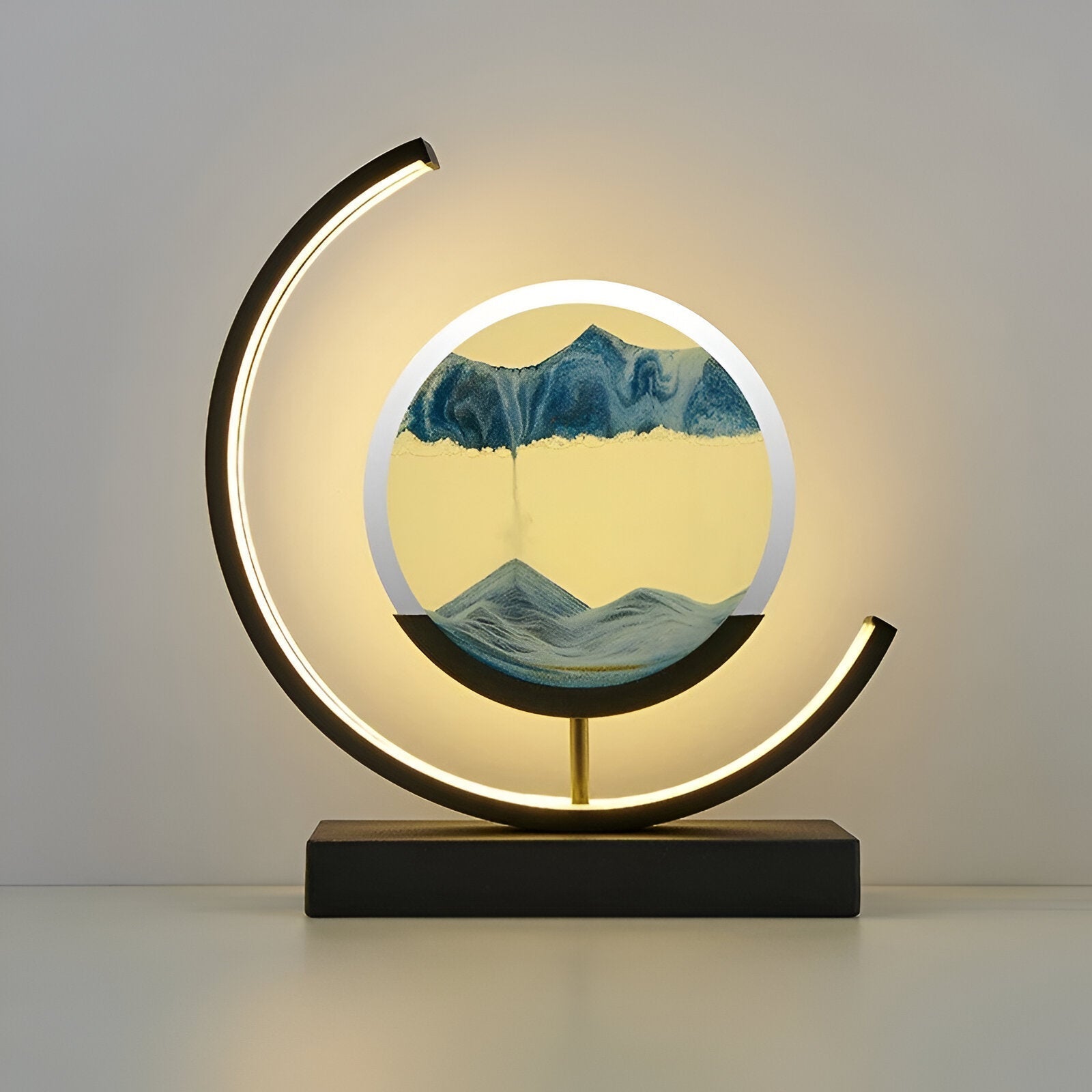 SandGlow Bordlampe – Lys og Bevægelse i Harmoni Blå