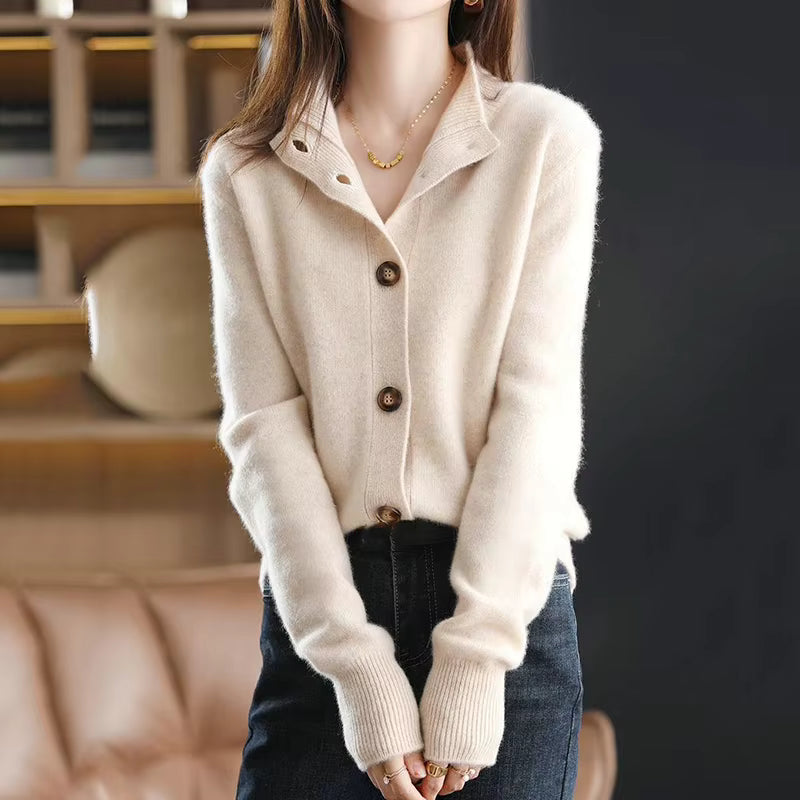Oversize Cardigan - Ribstruktur med Knaplukning
