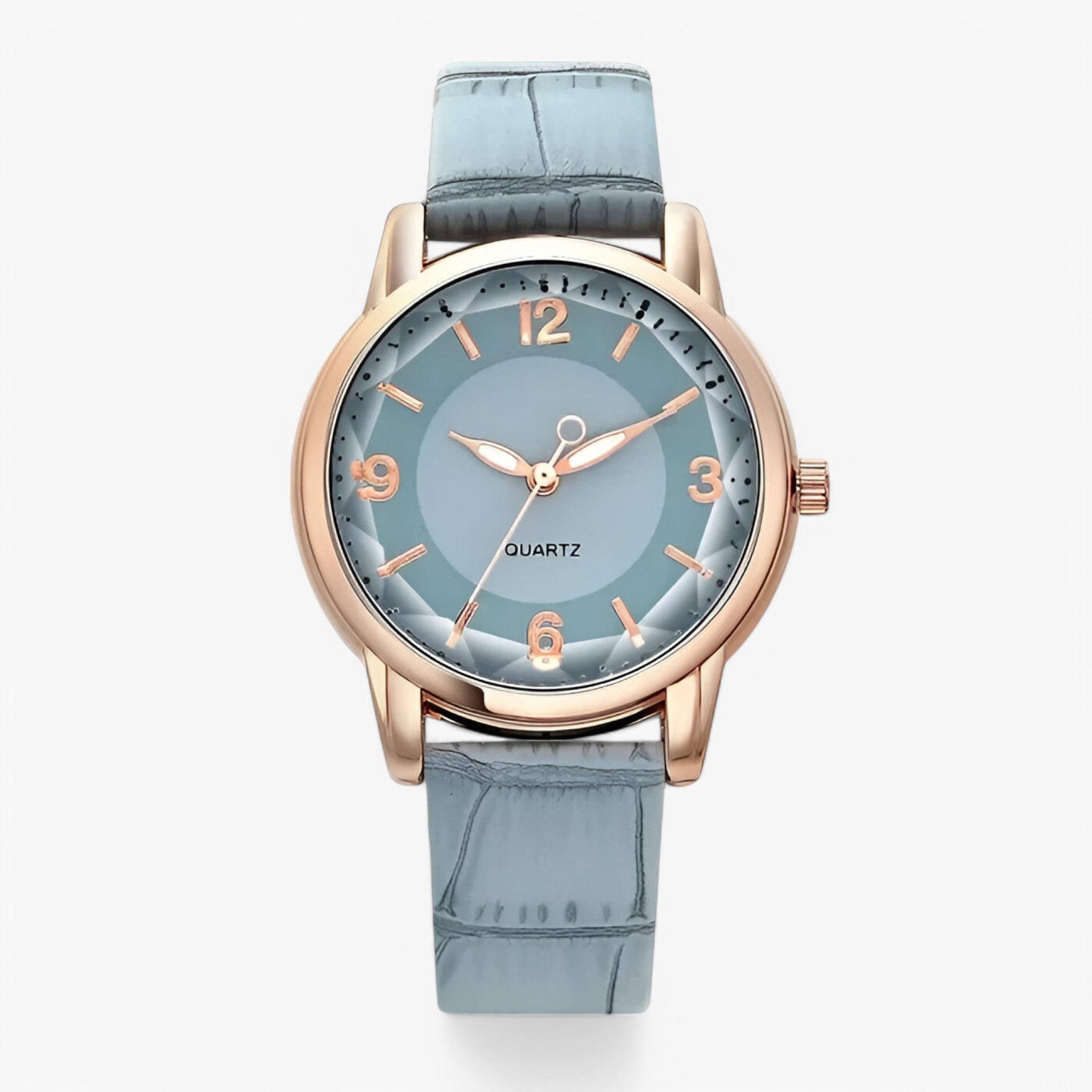 Lunessa - Elegant Quartz Dameur med Analog Urskive Blå