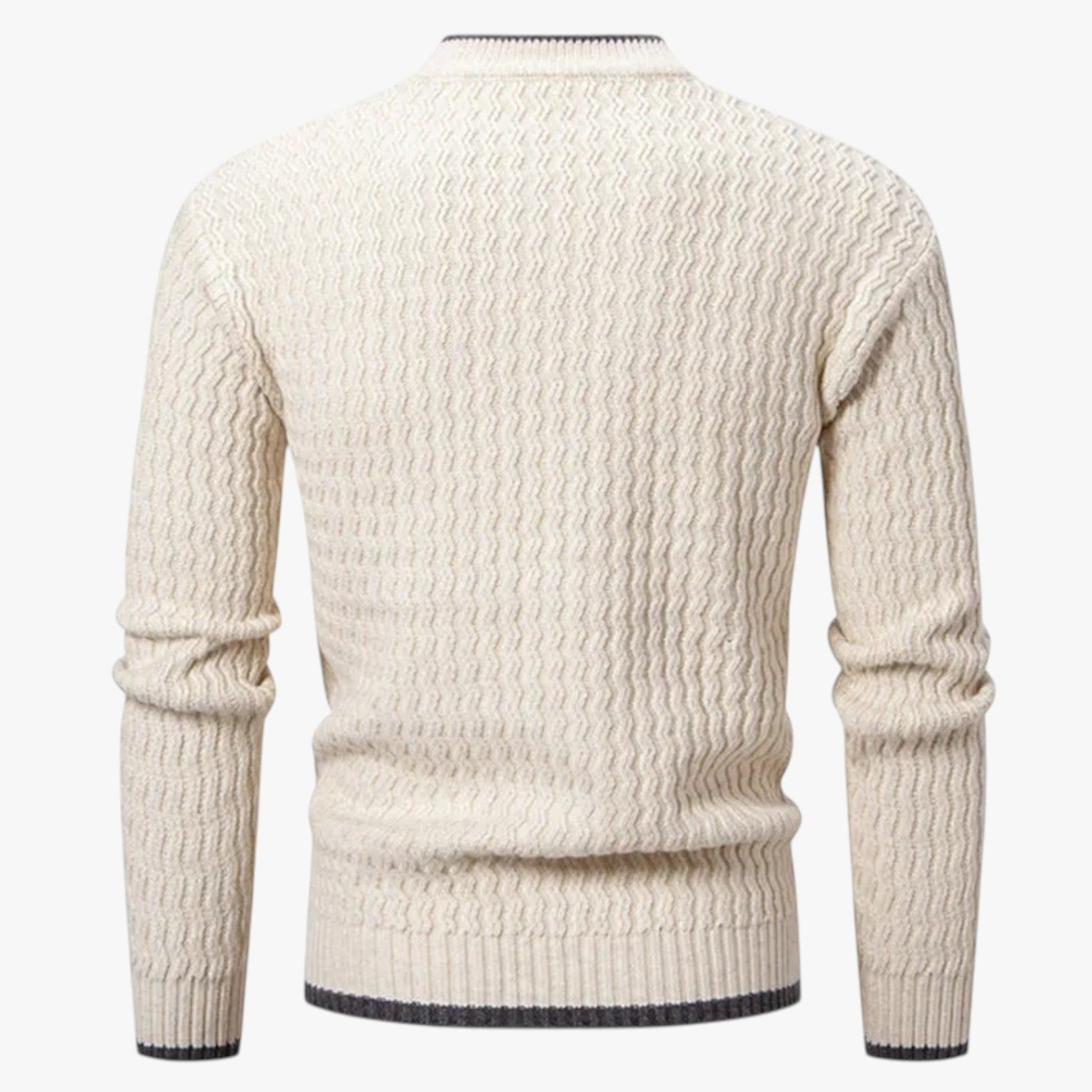Velmoro - Slim Fit Herre Striktrøje Beige