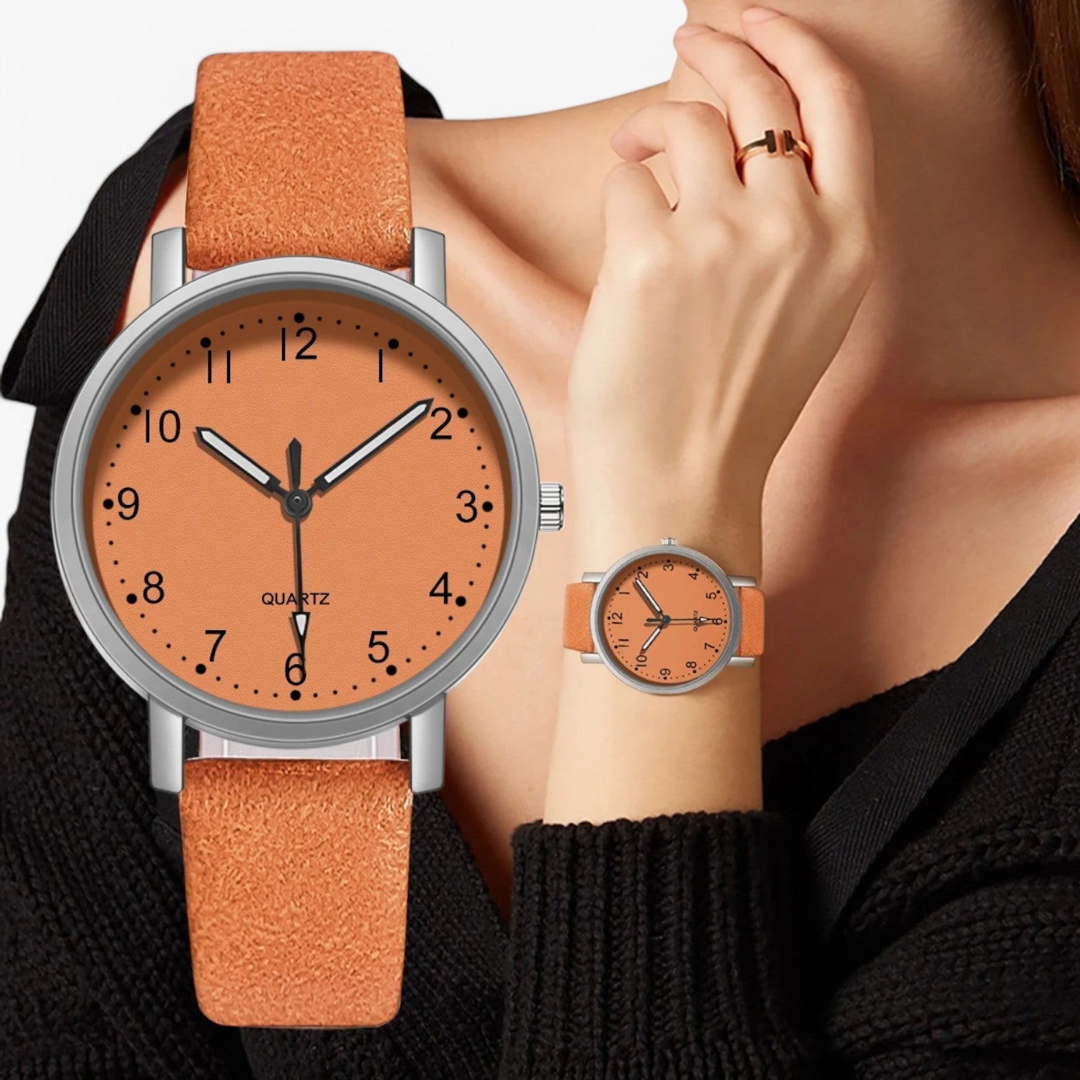 Évoria - Vintage Dameur med Analog Urskive Rosa