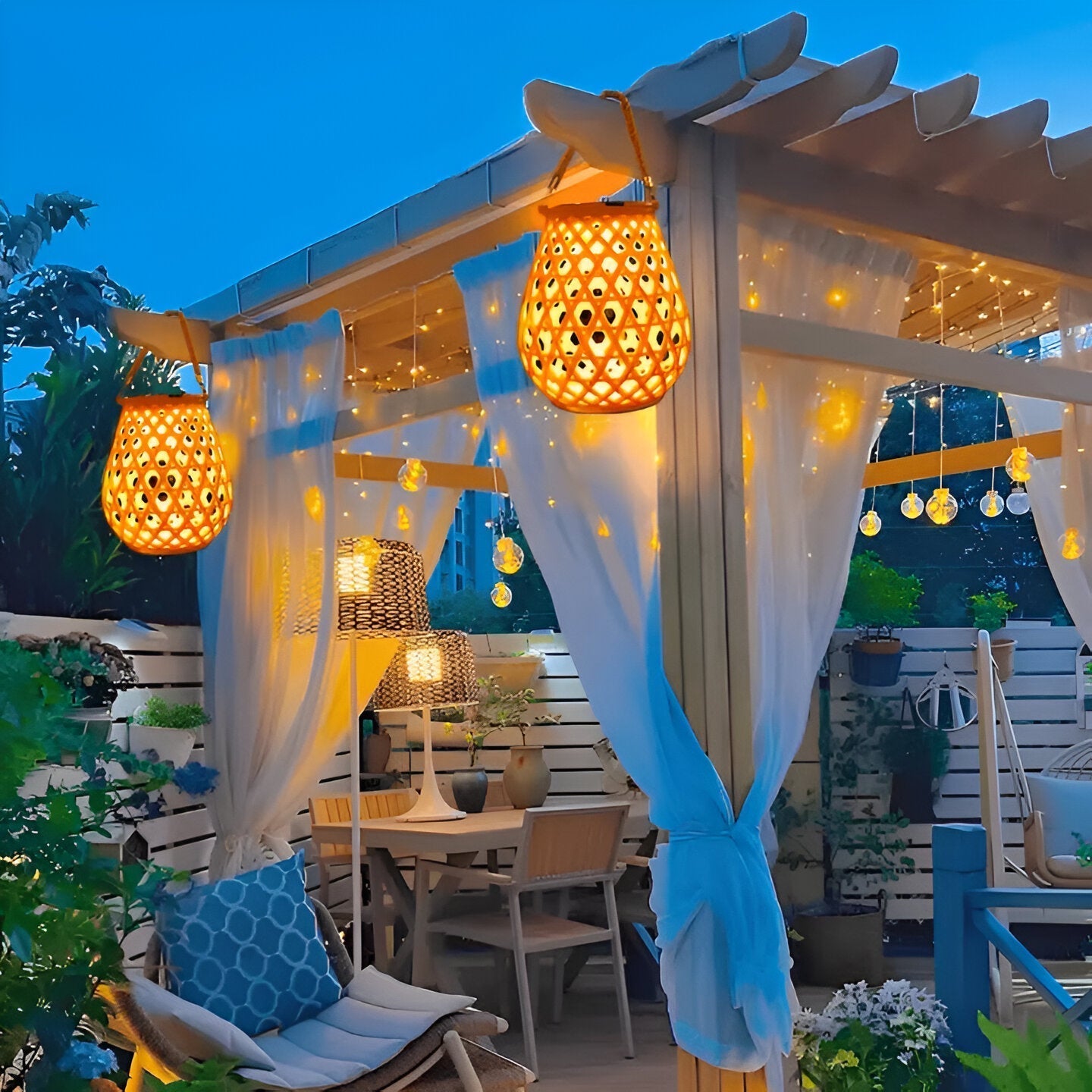 BambooGlow Havelampe – Naturlig Stemning i Haven