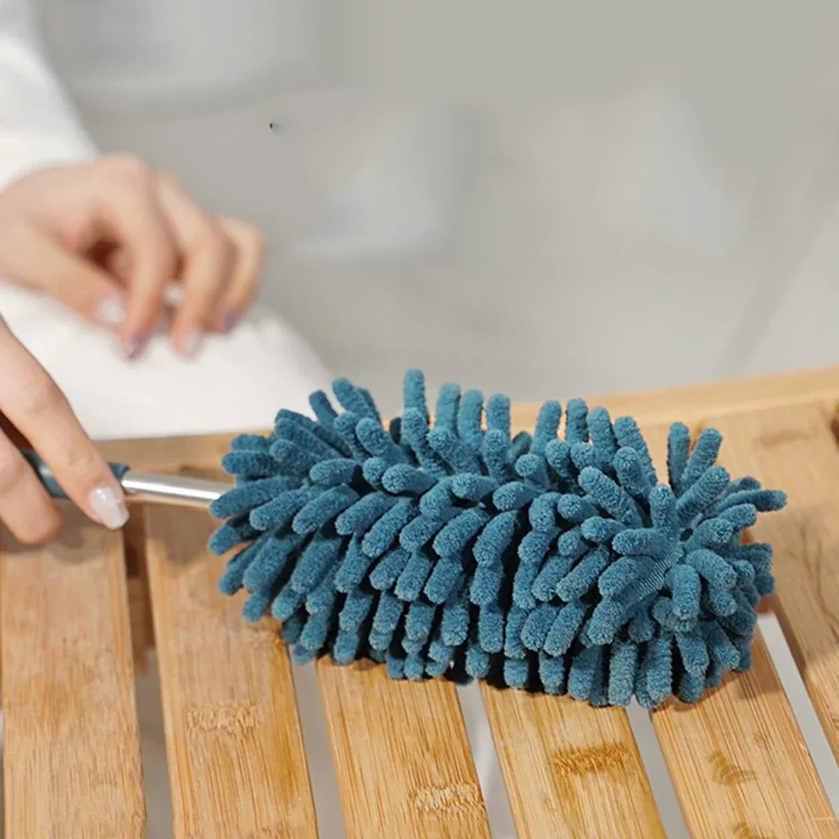 FlexDust Støvkost – Teleskopisk Mikrofiberdesign Mørk Blå